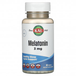 KAL, Melatonin, 3 mg, 60 Tablets - описание