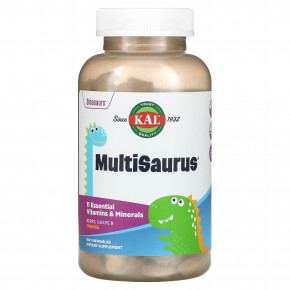 KAL, MultiSaurus, витамины и микроэлементы, со вкусом ягод, винограда и апельсина, 180 жевательных таблеток в Москве - eco-herb.ru | фото