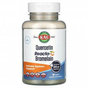 KAL, Quercetin Reacta-C Bromelain, 60 таблеток - описание | фото