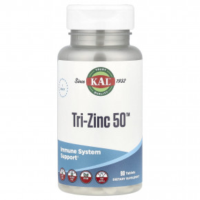 KAL, Tri-Zinc 50 ™, 50 мг, 90 таблеток - описание | фото