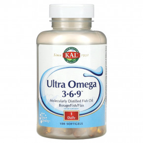 KAL, Ultra Omega 3-6-9, 100 мягких таблеток в Москве - eco-herb.ru | фото