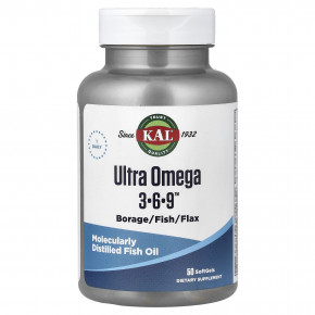 KAL, Ultra Omega 3-6-9™, 50 капсул - описание | фото