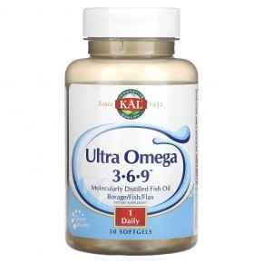 KAL, Ultra Omega 3, 6, 9, 50 мягких таблеток в Москве - eco-herb.ru | фото