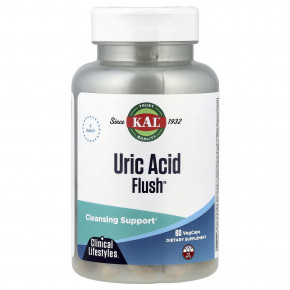 KAL, Uric Acid Flush™, 60 капсул VegCap - описание | фото