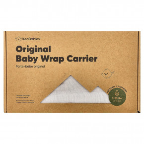 KeaBabies, Original Baby Wrap-перевозчик, для детей в возрасте 0–36 месяцев, каменно-серый, 1 шт. - описание