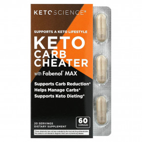 Keto Science, Keto Carb Cheater с Fabenol Max, 60 капсул в Москве - eco-herb.ru | фото