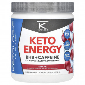 KetoLogic, Keto Energy, BHB с кофеином, со вкусом винограда, 255 г (9,1 унции) в Москве - eco-herb.ru | фото