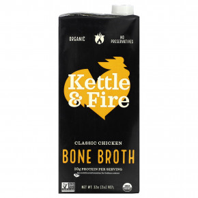 Kettle & Fire, Bone Broth, классический куриный бульон, 907 г (32 унции) в Москве - eco-herb.ru | фото