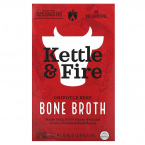 Kettle & Fire, чипотле, говяжий и костный бульон, 479 г (16,9 унции) в Москве - eco-herb.ru | фото