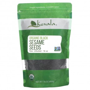 Kevala, Organic Black Sesame Seeds, Raw, Unhulled, 16 oz (454 g) в Москве - eco-herb.ru | фото