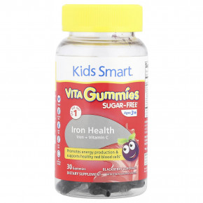 Kids Smart® VITA Gummies®, железо и витамин C, для детей от 3 лет, ежевичный лимонад, 30 жевательных таблеток - описание | фото