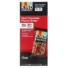 KIND Bars, Energy, арахисовая паста из темного шоколада, 12 батончиков, 60 г (2,1 унции) в Москве - eco-herb.ru | фото