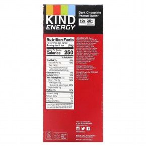 KIND Bars, Energy, арахисовая паста из темного шоколада, 12 батончиков, 60 г (2,1 унции) в Москве - eco-herb.ru | фото