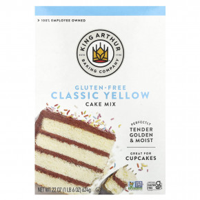 King Arthur Baking Company, Yellow Cake, без глютена, 624 г (22 унции) - описание