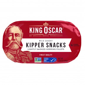 King Oscar, Kipper Snacks, подкопченное филе сельди, 100 г (3,54 унции) в Москве - eco-herb.ru | фото