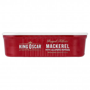 King Oscar, Royal Fillets™, макрель с перцем халапеньо, 115 г (4,05 унции) в Москве - eco-herb.ru | фото