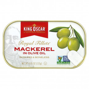 King Oscar, Royal Fillets, макрель в оливковом масле, 6 пакетиков по 115 г (4,05 унции) в Москве - eco-herb.ru | фото