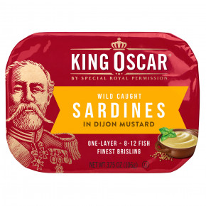 King Oscar, Wild Caught, Сардины в дижонской горчице, 3,75 унции (106 г) - описание