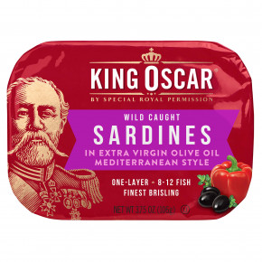 King Oscar, Wild Caught, сардины в средиземноморском стиле, 106 г (3,75 унции) - описание