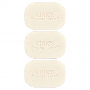 Kirk's, кастильское кусковое мыло на 100% с кокосовым маслом премиального качества, без отдушки, 3 шт. по 113 г (4 унции) в Москве - eco-herb.ru | фото