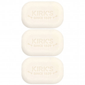 Kirk's, Нежное кастильское мыло с кокосовым маслом премиального качества, оригинальный свежий аромат, 3 шт. По 113 г (4 унции) в Москве - eco-herb.ru | фото