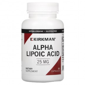 Kirkman Labs, Альфа-липоевая кислота, 25 мг, 90 капсул - описание