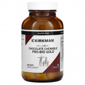 Kirkman Labs, Детские жевательные таблетки Pro-Bio Gold, шоколад, 90 таблеток в Москве - eco-herb.ru | фото