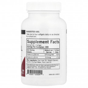 Kirkman Labs, Жир печени трески с витаминами A и D, 300 мягких таблеток в Москве - eco-herb.ru | изображение Kirkman Labs, Жир печени трески с витаминами A и D, 300 мягких таблеток в Москве - eco-herb.ru | фото