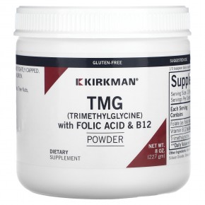 Kirkman Labs, TMG (Trimethylglycine) with Folic Acid & B12 Powder, 8 oz (227 g) в Москве - eco-herb.ru | фото