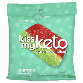 Kiss My Keto, Gummy Candy, ломтики арбуза, 6 пакетиков по 50 г (1,76 унции) в Москве - eco-herb.ru | фото