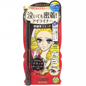 KissMe, Heroine Make, жидкая гладкая подводка для глаз Super Keep, № 03, коричневый и черный, 0,4 мл (0,014 жидк. унц.) в Москве - eco-herb.ru | фото