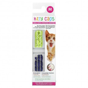 Kitty Caps, Nail Caps Kit, Medium, Spring Green with Glitter, Ultra Violet, 44 Piece Kit в Москве - eco-herb.ru | фото