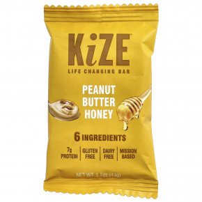 KiZE Life Changing Bar, арахисовая паста и мед, 10 батончиков, 43 г (1,5 унции) каждый в Москве - eco-herb.ru | изображение KiZE Life Changing Bar, арахисовая паста и мед, 10 батончиков, 43 г (1,5 унции) каждый в Москве - eco-herb.ru | фото