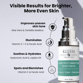 Kleem Organics, ночная сыворотка, корректирующая темные пятна, 30 мл (1 жидк. унция) в Москве - eco-herb.ru | изображение Kleem Organics, ночная сыворотка, корректирующая темные пятна, 30 мл (1 жидк. унция) в Москве - eco-herb.ru | фото