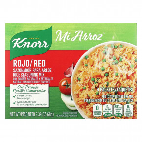 Knorr, Mi Arroz, смесь приправ для риса, красный, 4 пакетика, 68 г (2,39 унции) - описание | фото