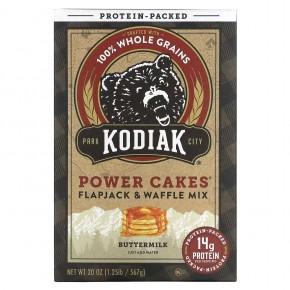 Kodiak Cakes, Power Cakes, смесь для лепешек и вафель, пахта, 567 г (20 унций) - описание