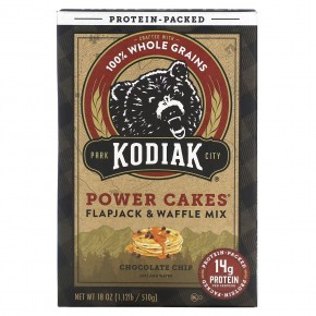 Kodiak Cakes, Power Cakes, смесь для лепешки и вафли, с шоколадной крошкой, 510 г (18 унций) - описание