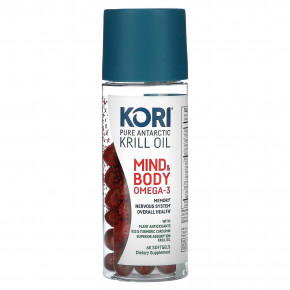 Kori, чистое масло антарктического криля, омега-3 для мозга и тела, 60 мягких таблеток в Москве - eco-herb.ru | фото