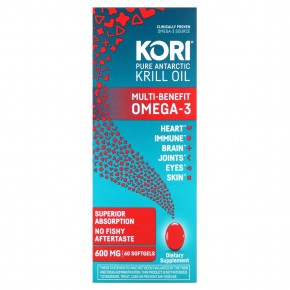 Kori, Pure Atlantic Krill Oil, Multi-Benefit Omega-3, 600 mg, 60 Softgels в Москве - eco-herb.ru | фото