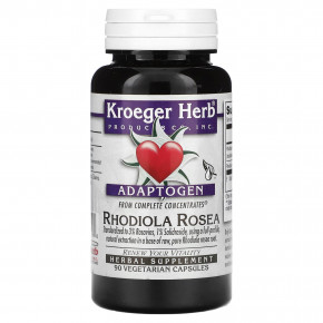 Kroeger Herb Co, родиола розовая, 90 вегетарианских капсул в Москве - eco-herb.ru | фото