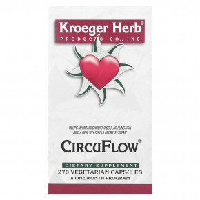 Kroeger Herb Co, CircuFlow, 270 вегетарианских капсул - описание | фото