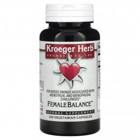 Kroeger Herb Co, Female Balance, 100 вегетарианских капсул - описание | фото