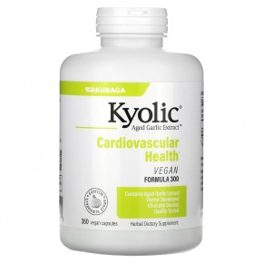 Kyolic, Aged Garlic Extract, Cardiovascular Health, Vegan Formula 300, 360 Vegan Capsules в Москве - eco-herb.ru | фото