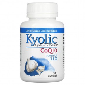 Kyolic, Aged Garlic Extract, CoQ10, формула 110, 100 капсул в Москве - eco-herb.ru | фото
