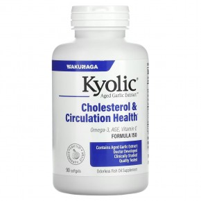 Kyolic, Aged Garlic Extract, выдержанный экстракт чеснока, улучшение холестеринового баланса и кровообращения, 90 капсул - описание