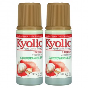 Kyolic, Экстракт выдержанного чеснока, для сердечно-сосудистой системы, жидкий, 2 флакона по 60 мл (2 жидк. Унции) в Москве - eco-herb.ru | фото