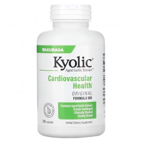 Kyolic, Экстракт выдержанного чеснока, формула 100 для здоровья сердечно-сосудистой системы, 200 капсул - описание