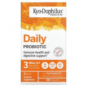 Kyolic, Kyo-Dophilus, ежедневный пробиотик, 180 капсул - описание
