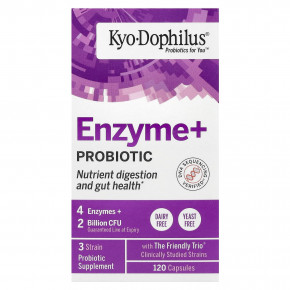 Kyolic, Kyo-Dophilus®, фермент и пробиотик, 2 млрд КОЕ, 120 капсул (1 млрд КОЕ на капсулу) - описание | фото