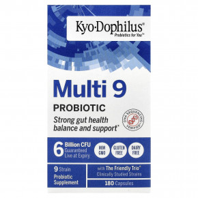 Kyolic, Kyo-Dophilus®, Multi 9, пробиотик, 180 капсул - описание | фото